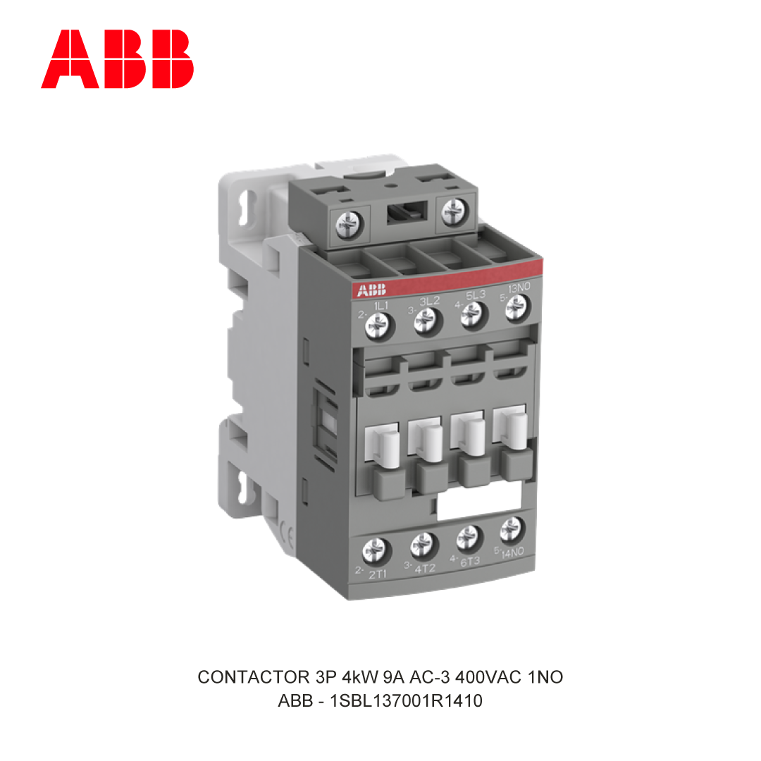 CONTACTOR 3P 4kW 9A AC-3 250-500V AC/DC 400V COIL 1NO