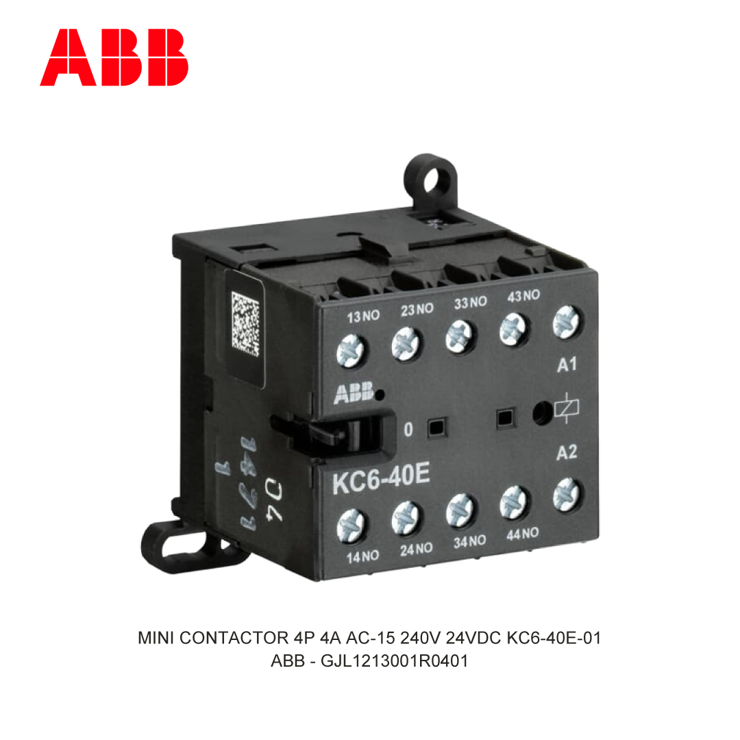 MINI CONTACTOR 4P 4A AC-15 240V 24VDC KC6-40E-01