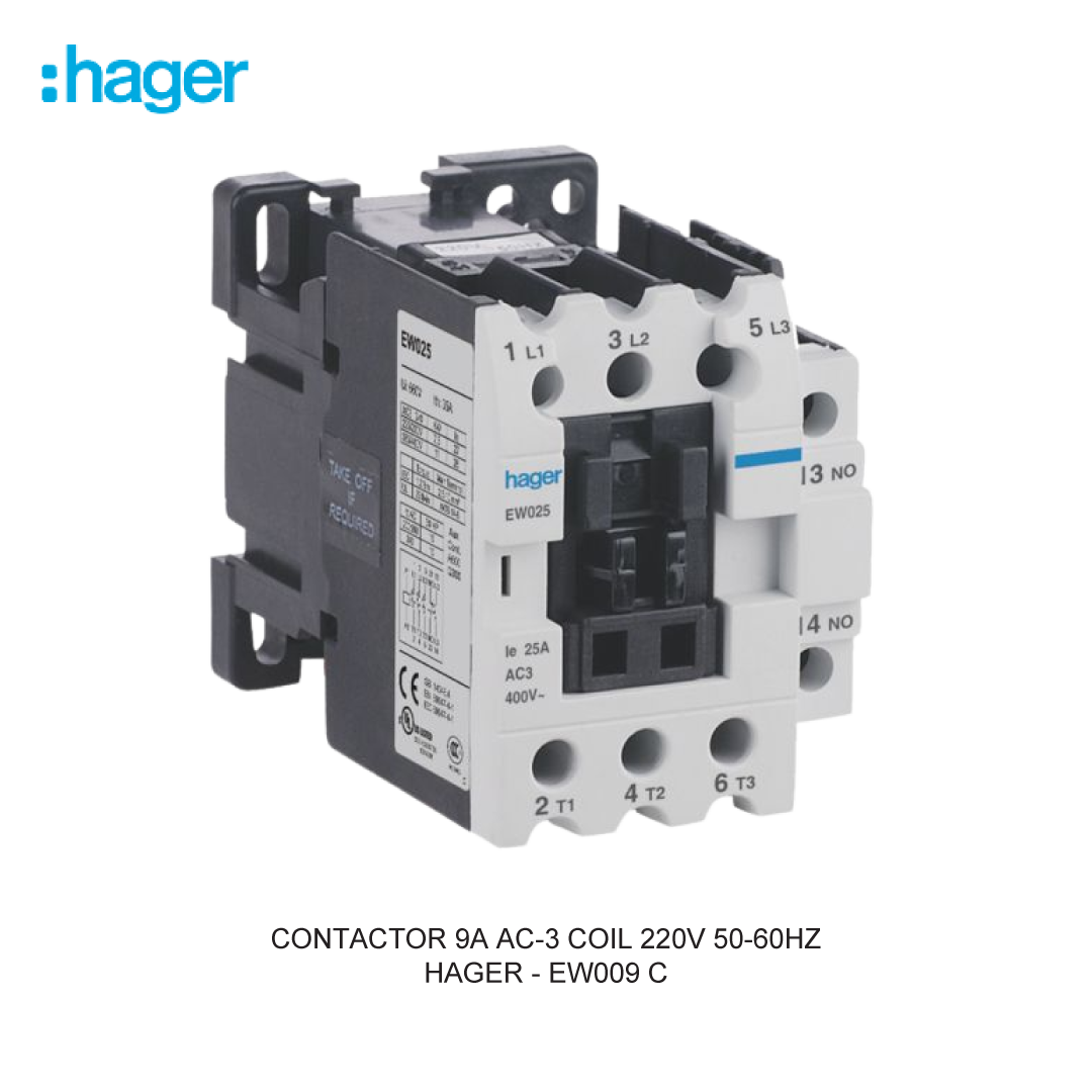 CONTACTOR 9A AC-3 COIL 220V 50-60HZ