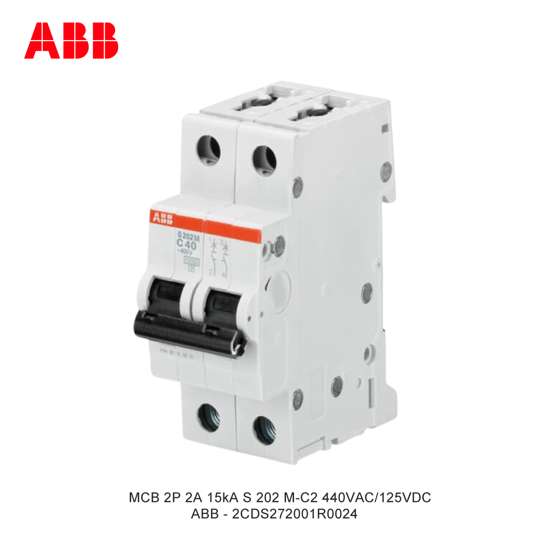 MCB 2P 2A 15kA CURVA C