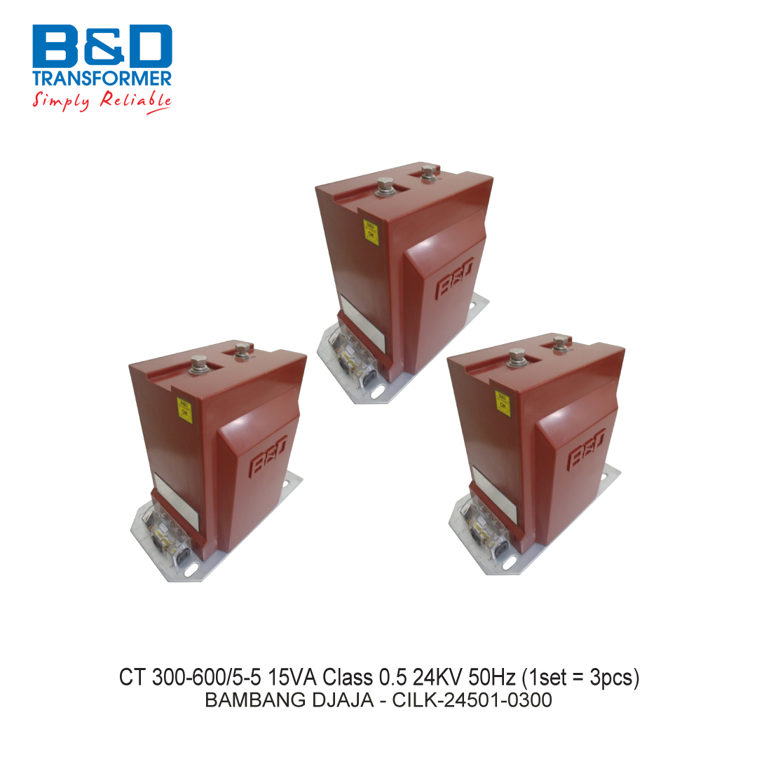 CT 300-600/5-5 15VA Class 0.5 24KV 50Hz (1set = 3pcs)