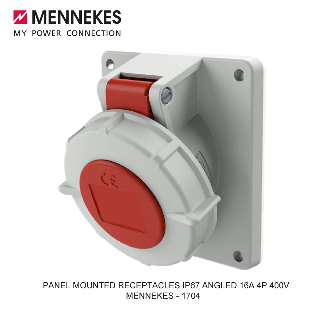 PANEL MOUNTED RECEPTACLES IP67 ANGLED 16A 4P 400V