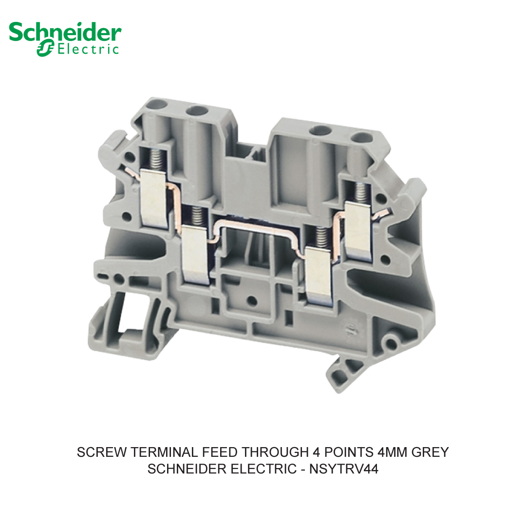 SCREW TERMINAL FEED THROUGH 4 POINTS 4MM GREY