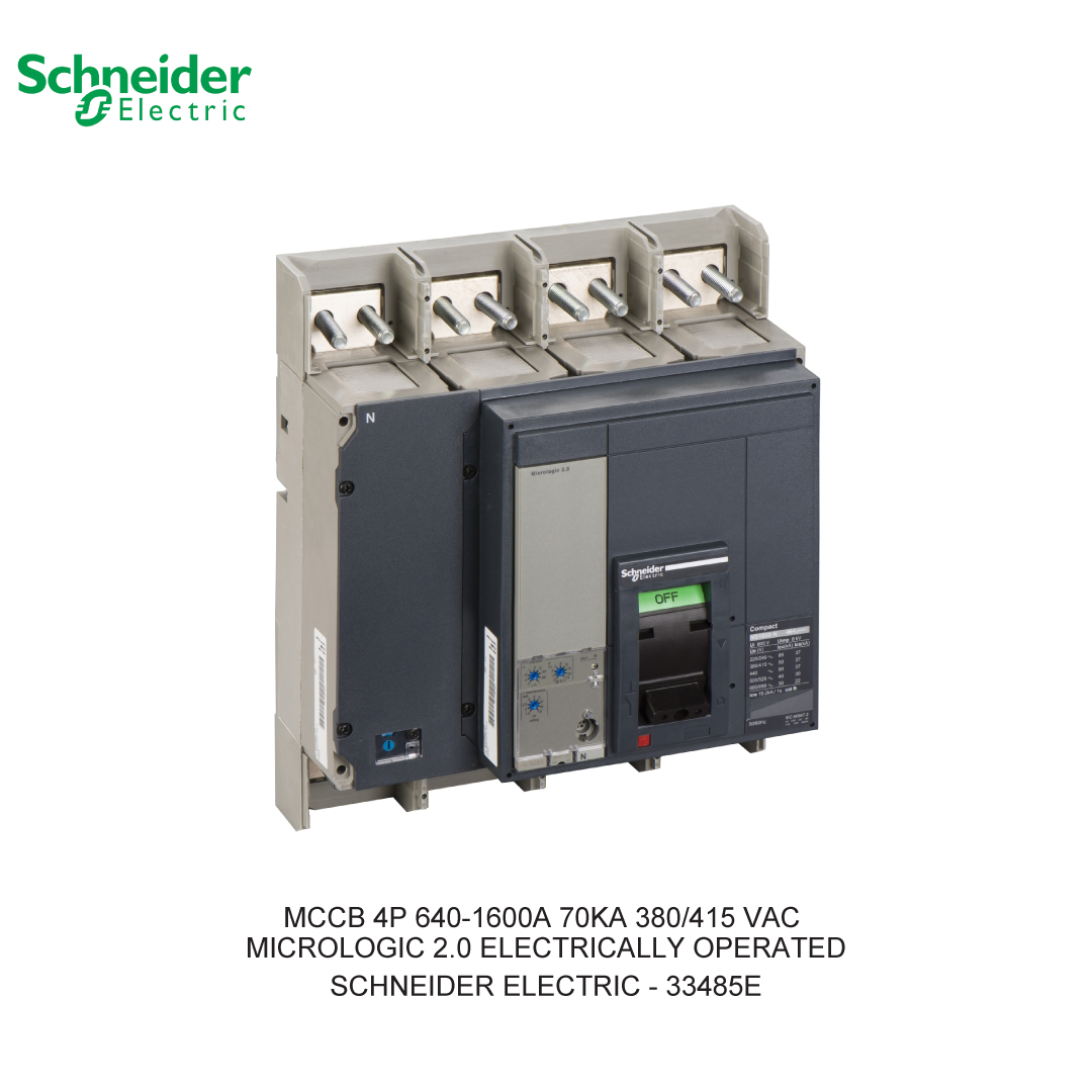 MCCB 4P 640-1600A 70KA 380/415VAC MICROLOGIC 2.0 ELECTRICALLY OPERATED