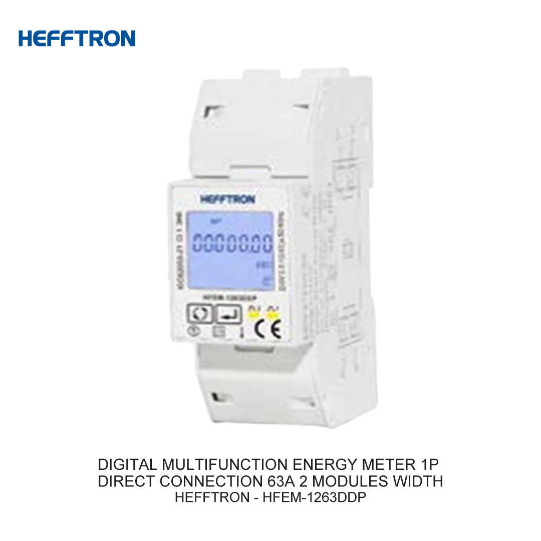 DIGITAL MULTIFUNCTION ENERGY METER 1P DIRECT CONNECTION 63A 2 MODULES WIDTH