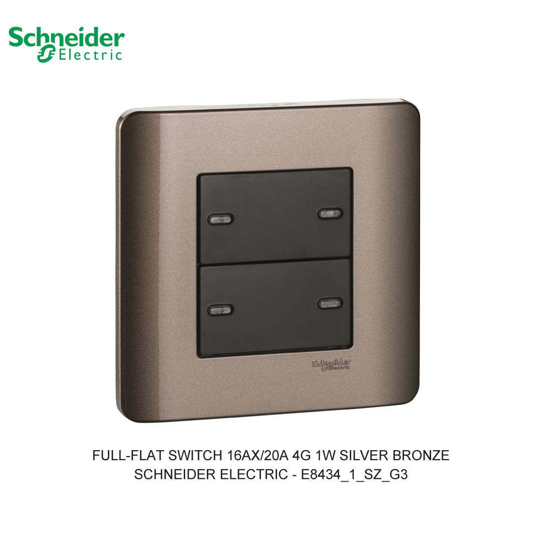 FULL-FLAT SWITCH 16AX/20A 4G 1W SILVER BRONZE