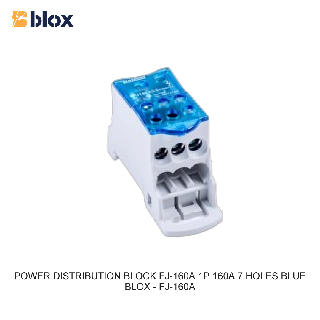 POWER DISTRIBUTION BLOCK FJ-160A 1P 160A 7 LUBANG BIRU
