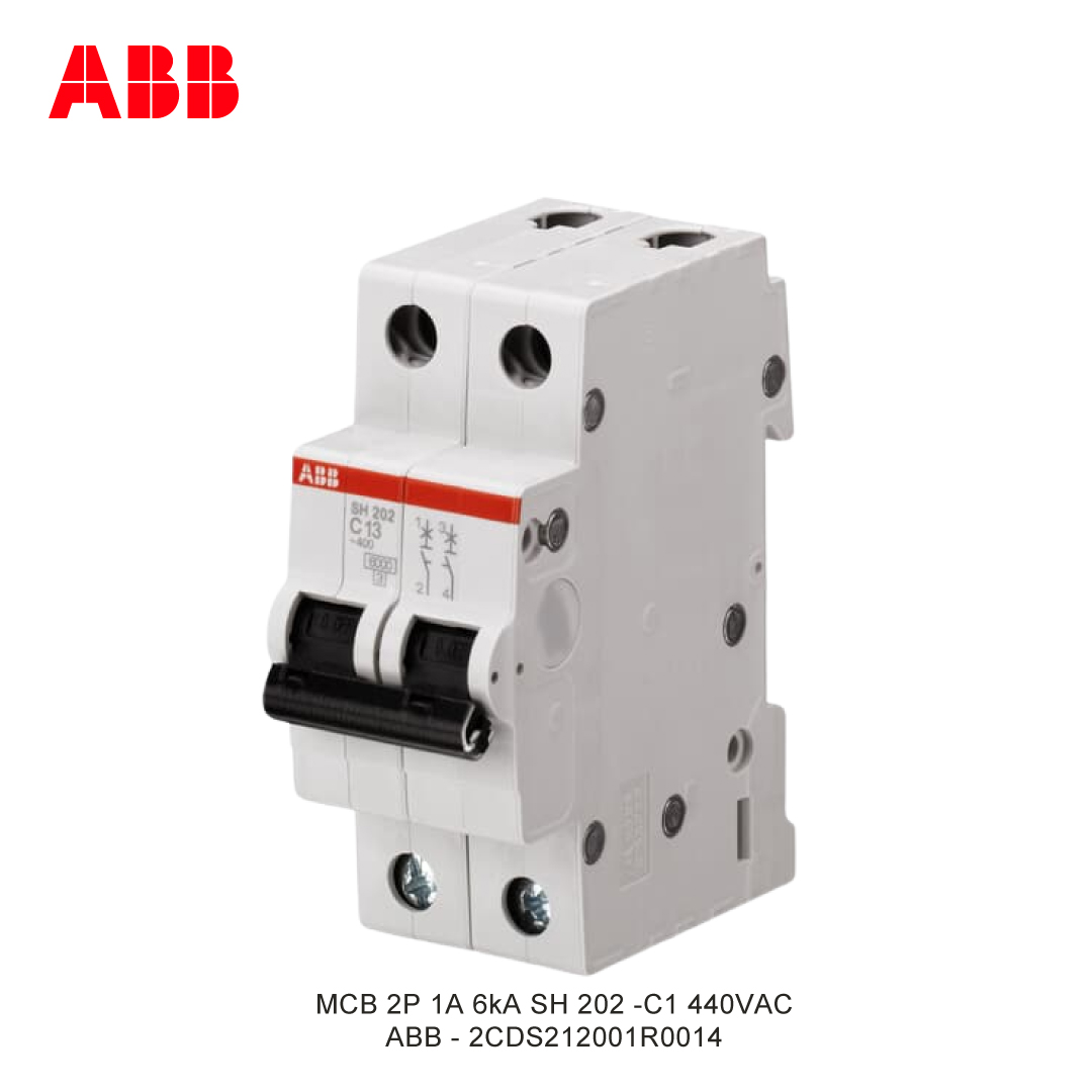 MCB 2P 1A 6kA KURVA C