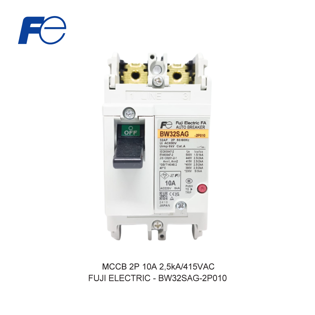 MCCB 2P 10A 2,5kA/415VAC
