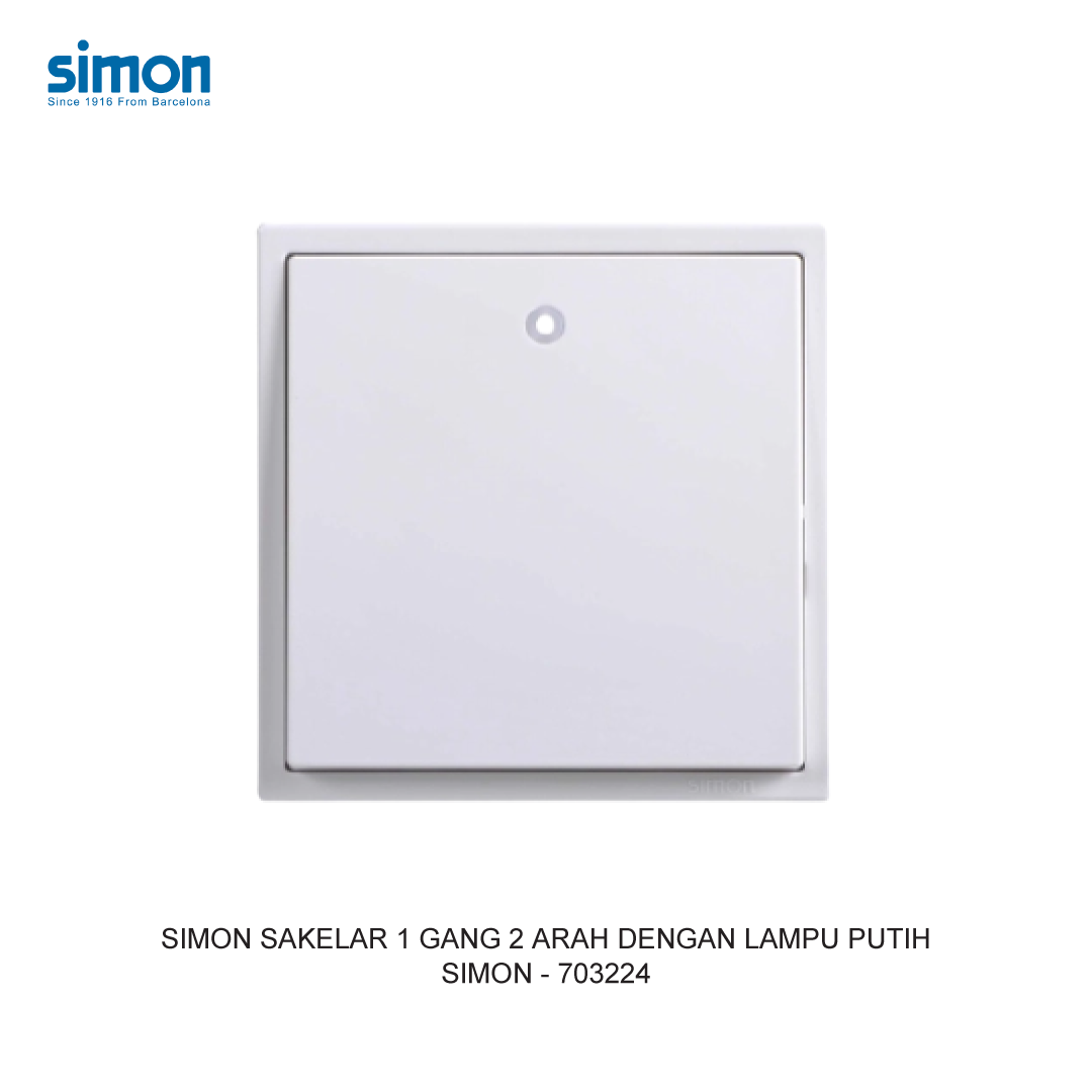 SIMON i7 SAKELAR 1 GANG 2 ARAH DENGAN LAMPU PUTIH
