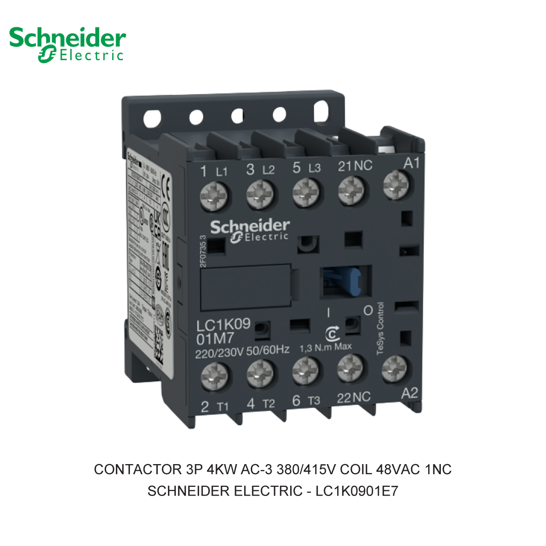 CONTACTOR 3P 4KW AC-3 380/415V COIL 48VAC 1NC